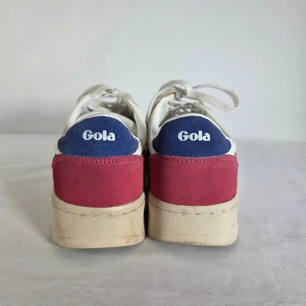 Gola Grandslam Trident Womens Sneakers White Orange Blue CLA415 Size US‎ 8